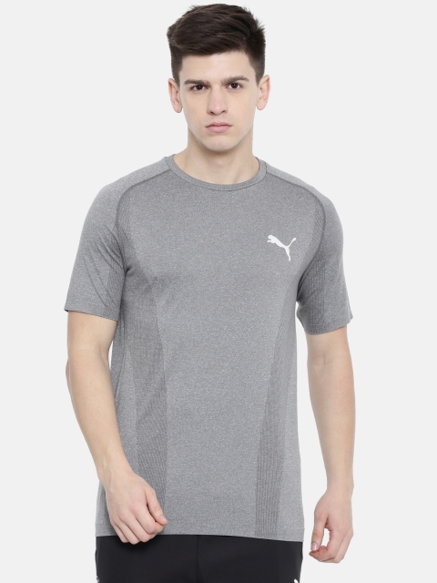 

Puma Men Grey Solid Round Neck T-shirt