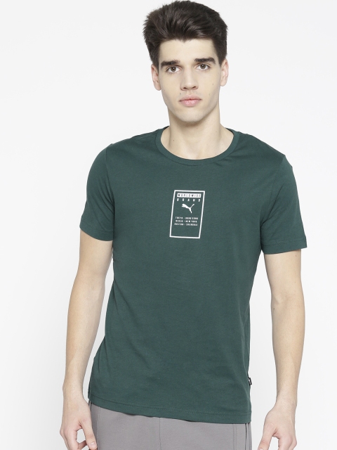 

Puma Men Green Brand Placed Printed Back Round Neck T-shirt