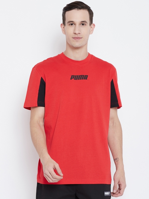 

Puma Men Red Solid Relaxed Fit Round Neck Rebel T-shirt