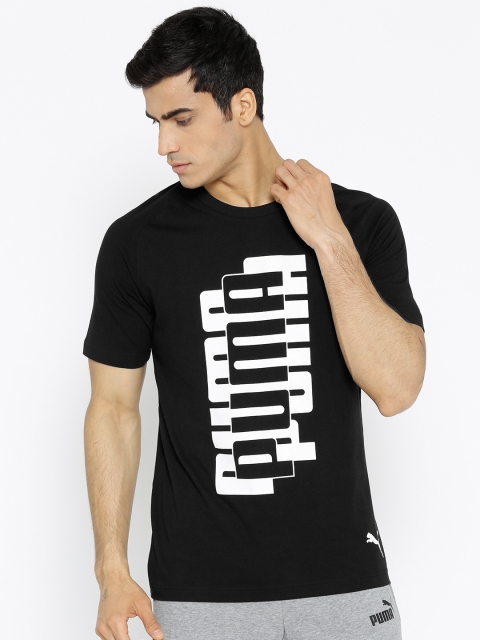 

Puma Men Black Printed Modern Sports Round Neck T-shirt