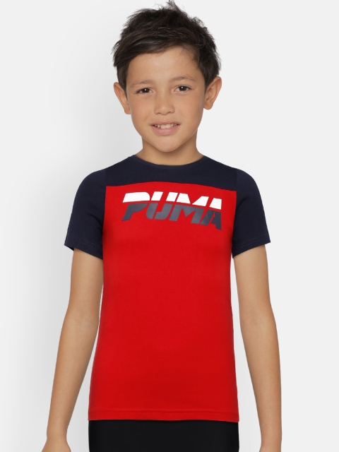 

Puma Boys Red & Black Printed Round Neck T-shirt