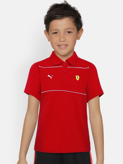 

Puma Kids Red Solid SF Rosso Corsa Polo Collar T-shirt