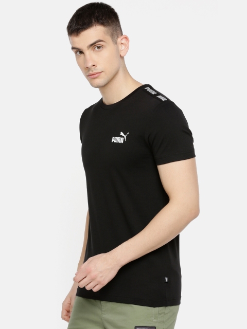 

Puma Men Black Solid Slim Fit Amplified Round Neck T-shirt