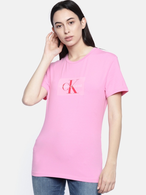 

Calvin Klein Jeans Women Pink Printed Round Neck T-shirt