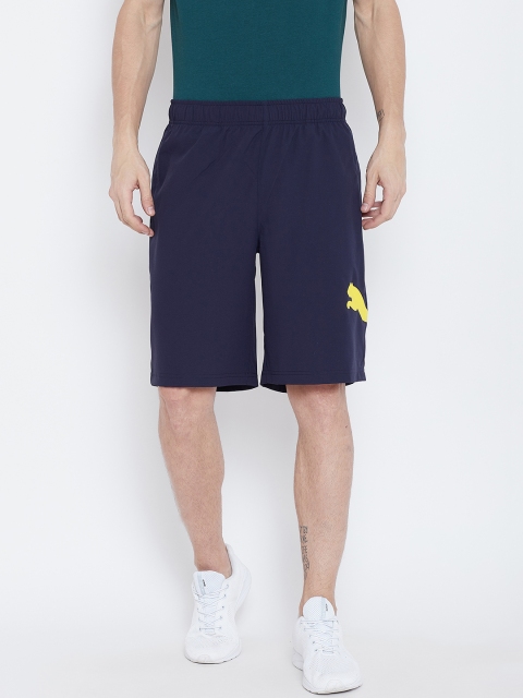 

Puma Men Navy Solid Regular Fit Sports Shorts, Navy blue