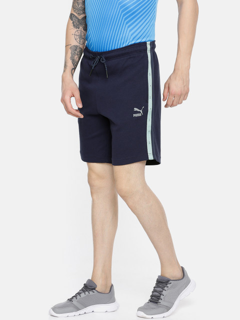 

Puma Men Navy Blue Solid Regular Fit VK Sweat Sports Shorts