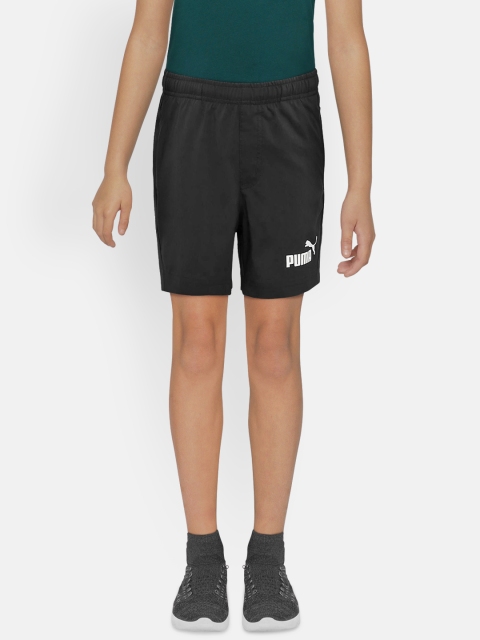 Puma Boys Black Solid Regular Fit Sports Shorts
