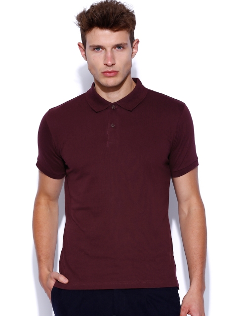 

HIGHLANDER Burgundy Polo Pure Cotton T-shirt