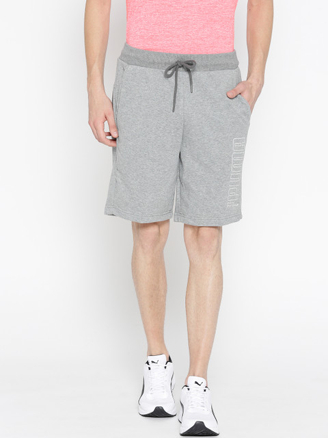 

Puma Men Grey Melange Solid Athletics 8" TR Shorts