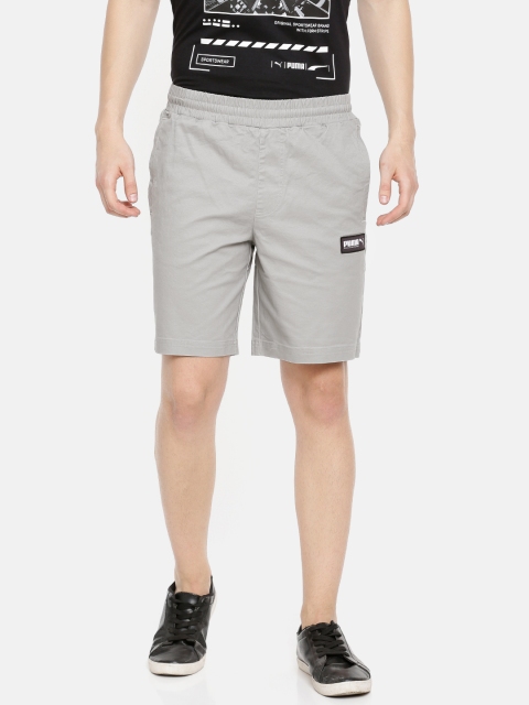 

Puma Men Grey Solid Regular Fit Regular Shorts