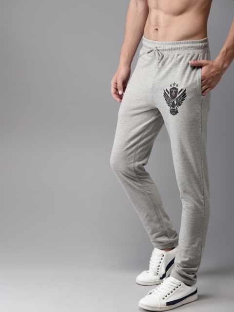 

HERE&NOW Men Grey Melange Solid Track Pants