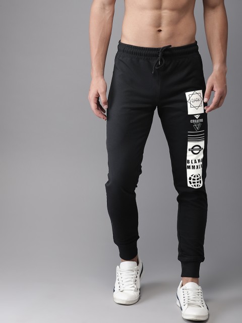 

HERE&NOW Men Black Printed Joggers