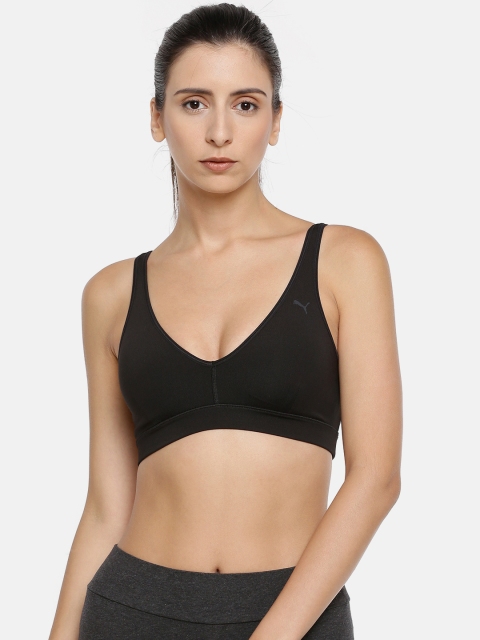 

Puma Black Solid Non-Wired Lightly Padded Show Off Sports Bra 51748303