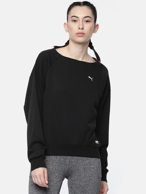 

Puma Women Black Solid Fusion Crew Sweatshirt