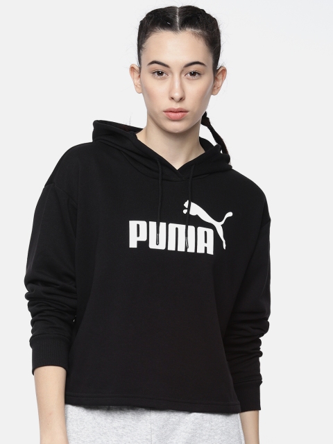 

Puma Women Black Printed ESS+ Logo Sweatshirt