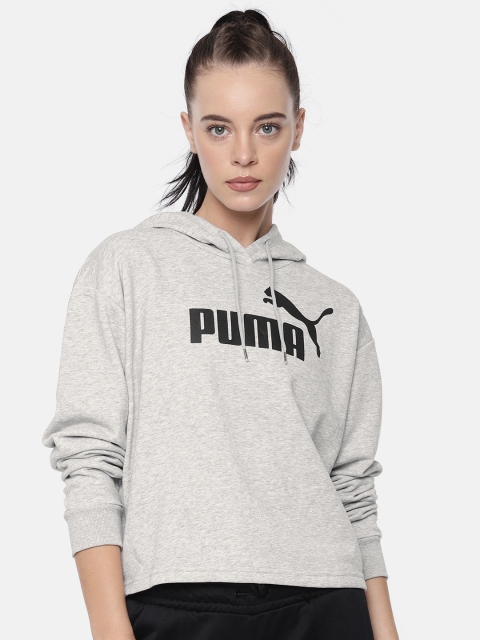 

Puma Women Grey Melange Printed ESS+ Logo Sweatshirt
