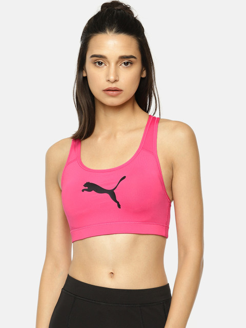 

Puma Women Pink Printed 4Keeps M Non-Wired Non Padded Sports Bra 51699624