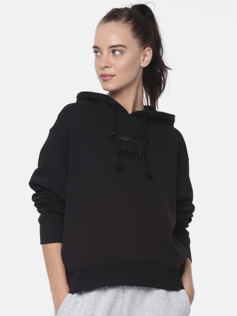 

Puma Women Black Self Design OG Cropped Wmns Sweatshirt