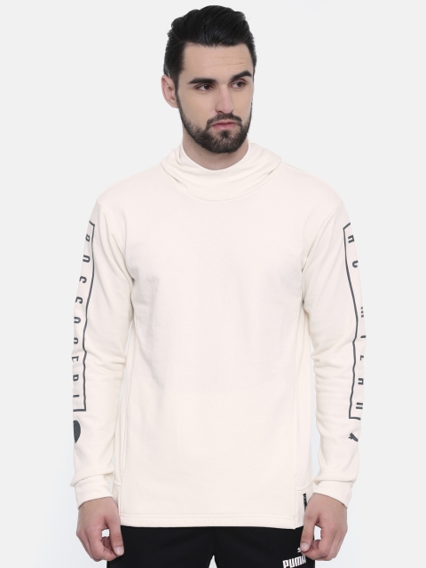 

Puma Men Off White Printed AC Milan Hoodie Sweatshirt