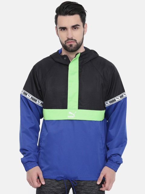 

Puma Men Black & Blue Colourblocked XTG Woven Savannah Hooded Sweatshirt