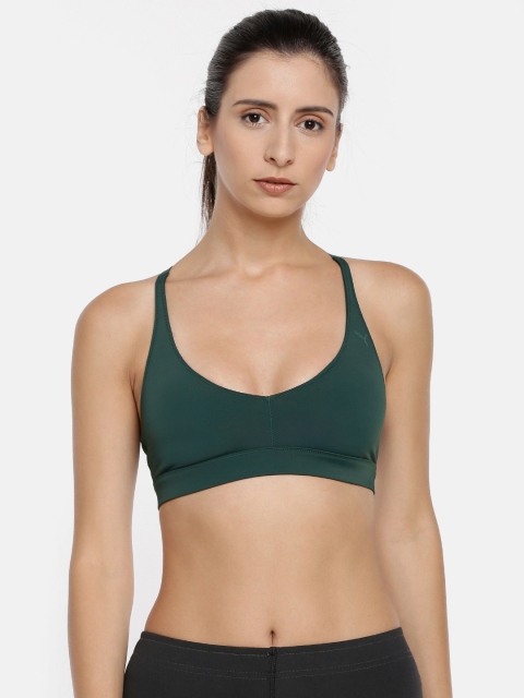 

Puma Green Solid Non-Wired Lightly Padded SpotLite Sports Bra 51770003