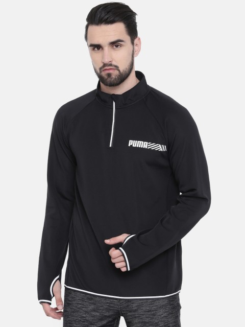 

Puma Men Black Solid Slim Fit Tec Sports 1/2 Zip dryCELL Sweatshirt