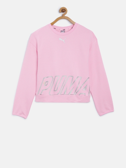 

Puma Girls Pink Printed Alpha Crew TR Sweatshirt