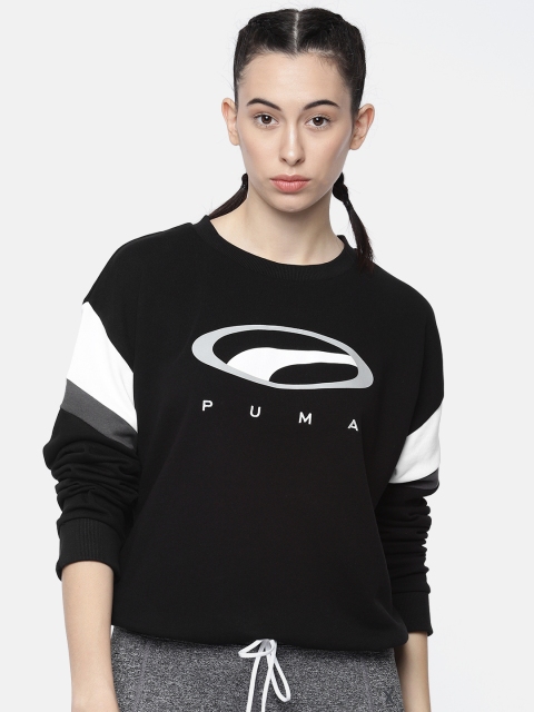 

Puma Women Black Solid 90s Retro Crew Sweatshirt