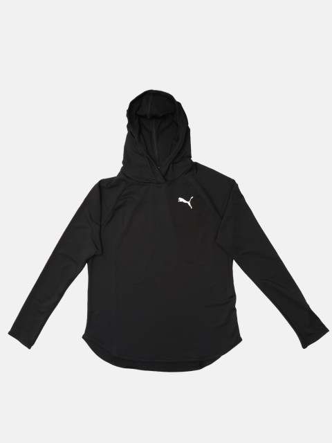 

Puma Women Black Solid Hooded Sweatshirt