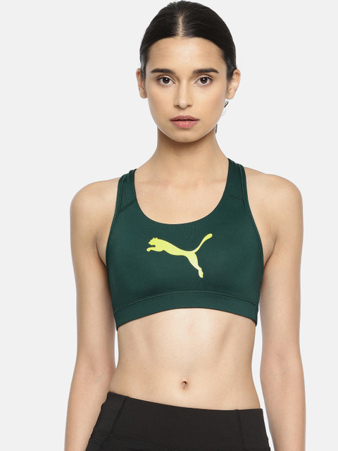 

Puma Green Solid 4Keeps Non-Wired Non Padded Sports Bra 51699615