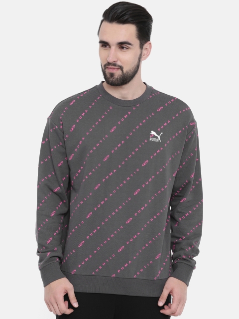 

Puma Men Grey Printed 90s Retro AOP Sweatshirt