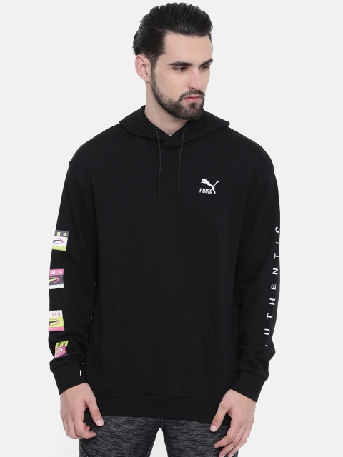 

Puma Men Black Solid 90s Retro Hooded Sweatshirt