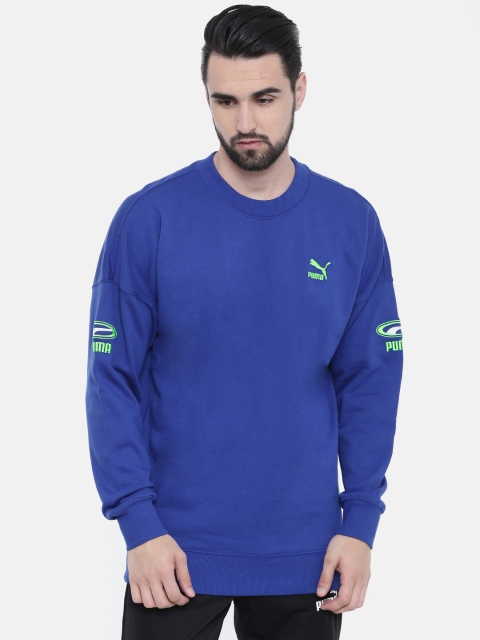 

Puma Men Blue Solid Round Neck OG Crew Sweatshirt