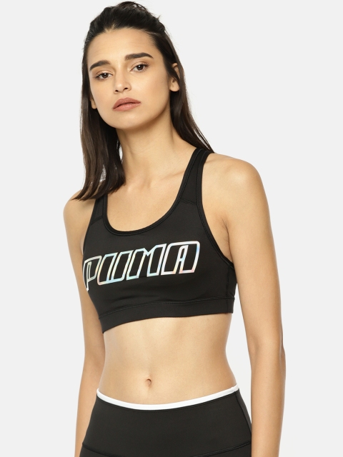 

Puma Women Black Printed 4Keeps Holographic Non-Wired Lightly Padded Sports Bra 51699813