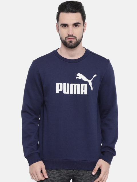 

Puma Men Navy Blue Printed ESS Logo Crew Sweatshirt