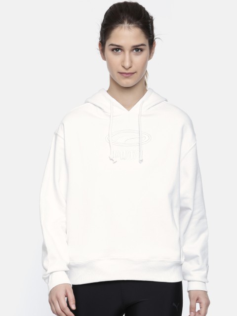 

Puma Women White Solid OG Hooded Sweatshirt