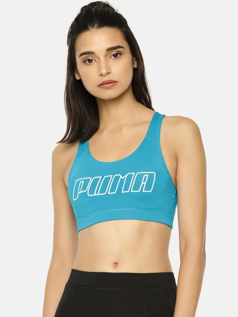 

Puma Blue Printed 4Keeps Non-Wired Non Padded Sports Bra 51699629