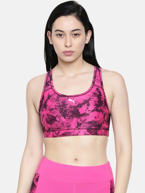 

Puma Pink & Black Printed 4Keeps Non-Wired Lightly Padded Sports Bra 51699914
