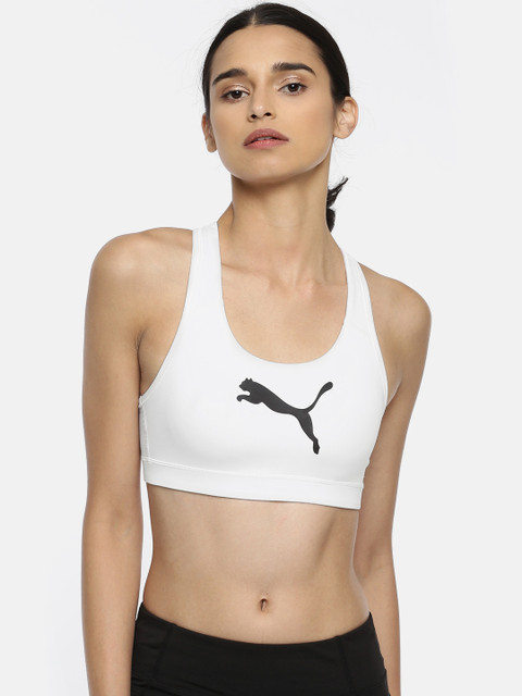 

Puma White Solid 4Keeps Non-Wired Non Padded Sports Bra 51699614