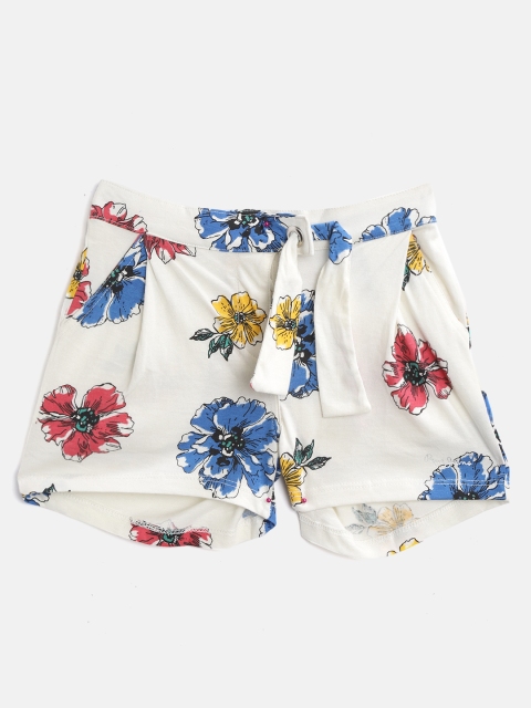 

Pepe Jeans Girls Off-White & Blue Printed Regular Fit Shorts
