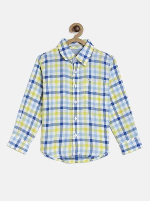 

Pepe Jeans Boys Yellow & Blue Regular Fit Checked Casual Shirt