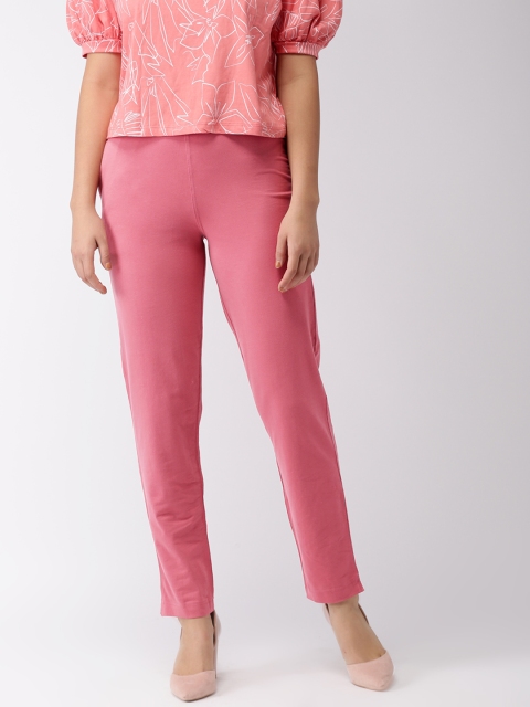 

Go Colors Women Pink Regular Fit Solid Trousers
