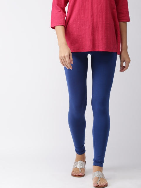

Go Colors Women Blue Solid Ankle-Length Leggings