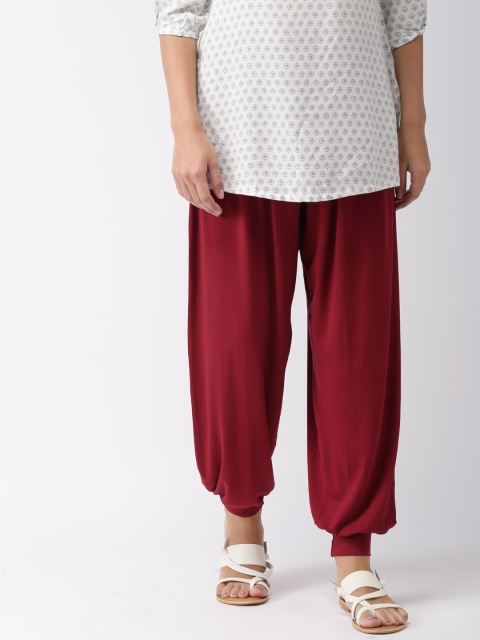 

Go Colors Women Maroon Solid Relaxed Fit Harem Pants