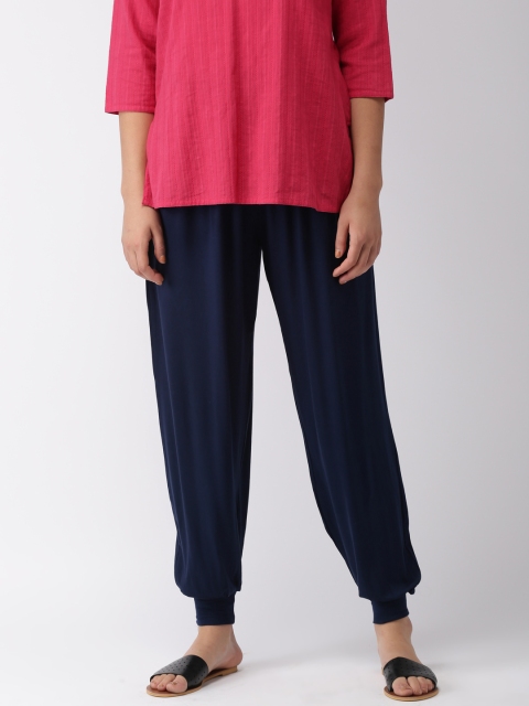 

Go Colors Women Navy Blue Solid Relaxed Fit Harem Pants