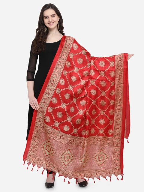 

Satrani Maroon Woven Design Dupatta