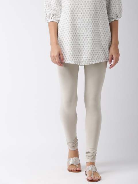 

Go Colors Women Grey Solid Churidar Leggings