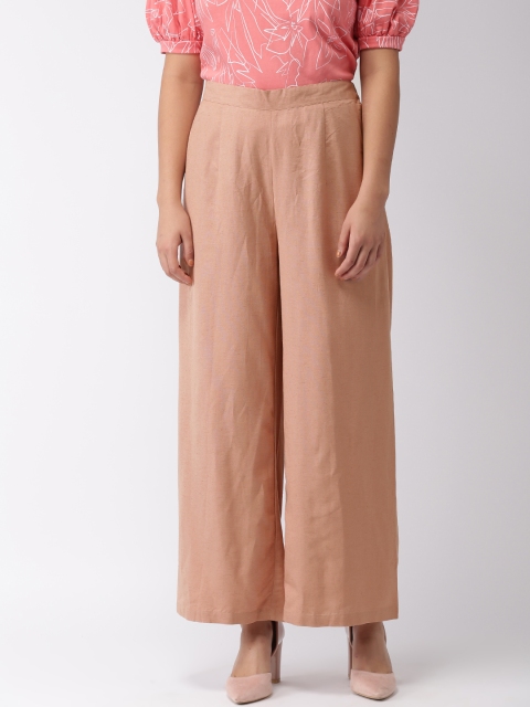 

Go Colors Women Pink Wide Leg Solid Palazzos