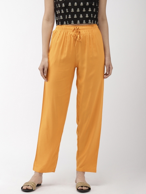 

Go Colors Women Yellow Relaxed Fit Casual Trousers