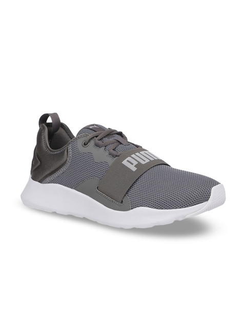 

Puma Unisex Grey Mesh Wired Pro Mid-Top Running Shoes